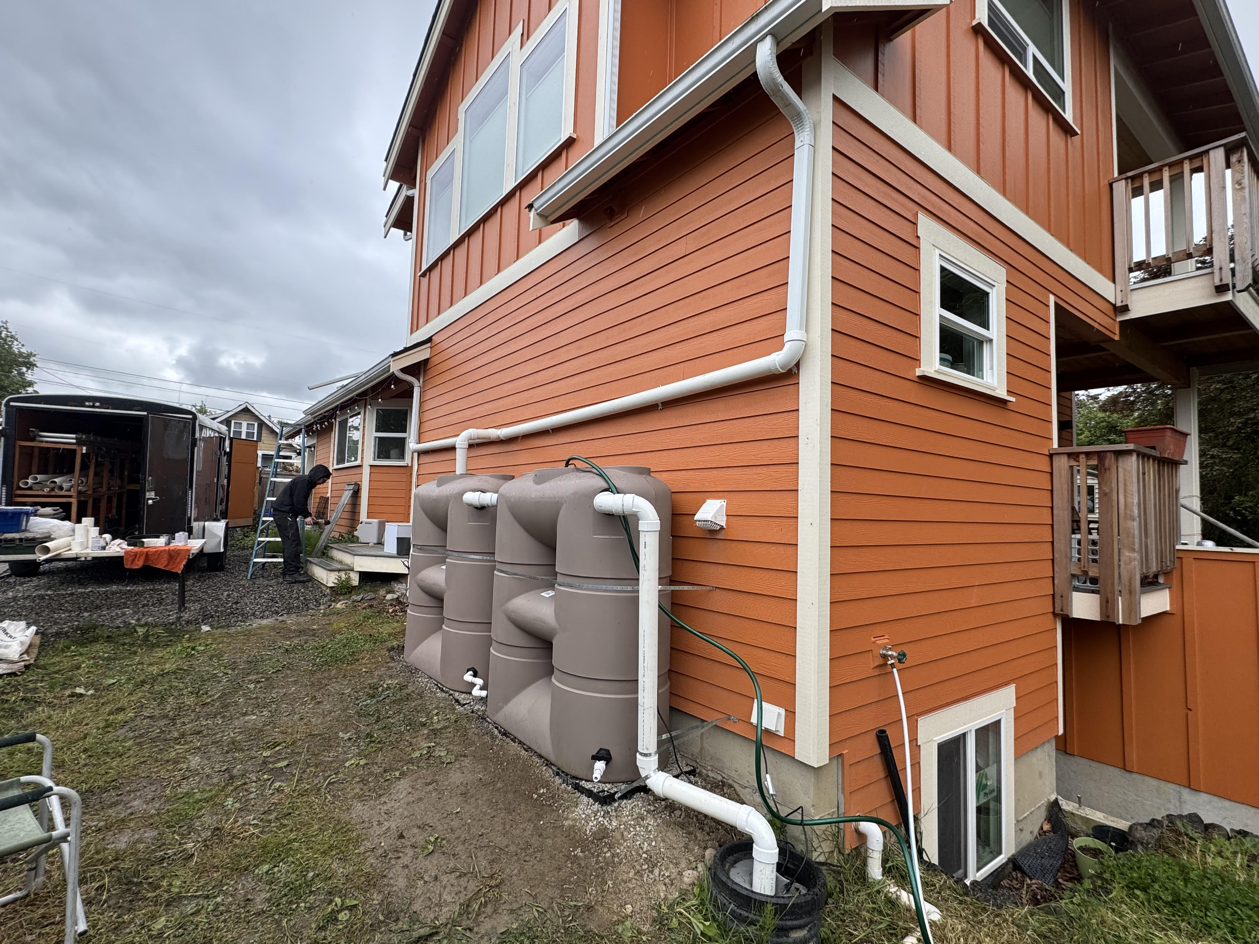 265 Gallon Slimline Rainwater Tank | Installed by Rain Dog Designs, Gig Harbor, WA | BushmanUSA.com